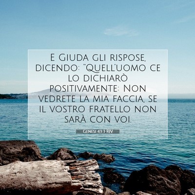 Picture 07 - Genesi 43:3 RIV - E Giuda gli rispose, dicendo: “Quell’uomo ce - Bible Verse Picture