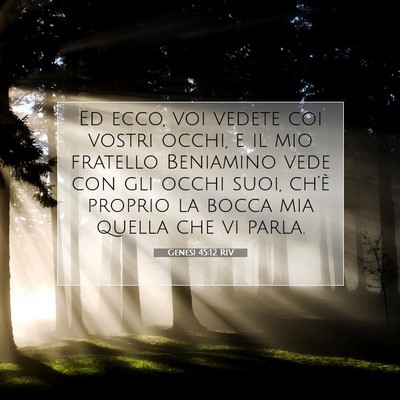 Picture 07 - Genesi 45:12 RIV - Ed ecco, voi vedete coi vostri occhi, e il mio - Bible Verse Picture