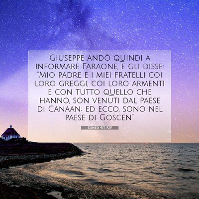 Picture 07 - Genesi 47:1 RIV - Giuseppe andò quindi a informare Faraone, e gli - Bible Verse Picture
