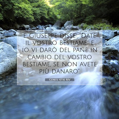 Picture 07 - Genesi 47:16 RIV - E Giuseppe disse: “Date il vostro bestiame; e - Bible Verse Picture