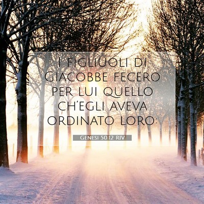 Picture 07 - Genesi 50:12 RIV - I figliuoli di Giacobbe fecero per lui quello - Bible Verse Picture