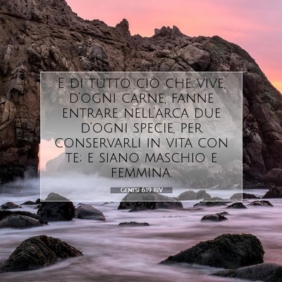 Picture 07 - Genesi 6:19 RIV - E di tutto ciò che vive, d’ogni carne, fanne - Bible Verse Picture