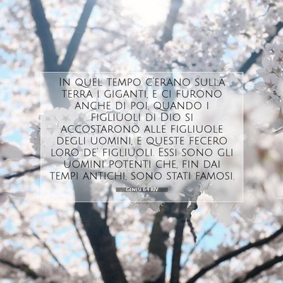 Picture 07 - Genesi 6:4 RIV - In quel tempo c’erano sulla terra i giganti, e - Bible Verse Picture