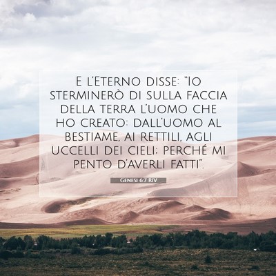 Picture 07 - Genesi 6:7 RIV - E l’Eterno disse: “Io sterminerò di sulla - Bible Verse Picture