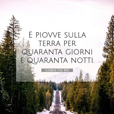 Picture 07 - Genesi 7:12 RIV - E piovve sulla terra per quaranta giorni e - Bible Verse Picture