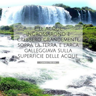 Picture 07 - Genesi 7:18 RIV - E le acque ingrossarono e crebbero grandemente - Bible Verse Picture