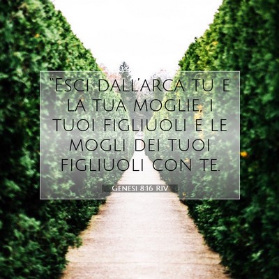 Picture 07 - Genesi 8:16 RIV - “Esci dall’arca tu e la tua moglie, i tuoi - Bible Verse Picture