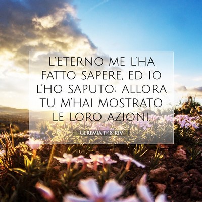 Picture 07 - Geremia 11:18 RIV - L’Eterno me l’ha fatto sapere, ed io l’ho - Bible Verse Picture