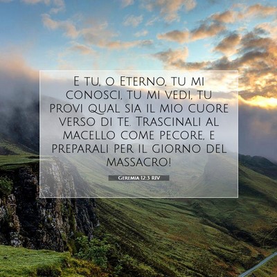 Picture 07 - Geremia 12:3 RIV - E tu, o Eterno, tu mi conosci, tu mi vedi, tu - Bible Verse Picture