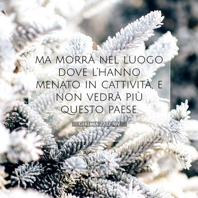Picture 07 - Geremia 22:12 RIV - ma morrà nel luogo dove l’hanno menato in - Bible Verse Picture