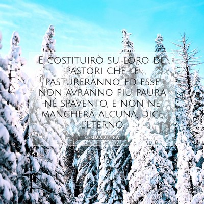 Picture 07 - Geremia 23:4 RIV - E costituirò su loro de’ pastori che le - Bible Verse Picture