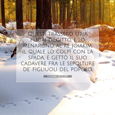Picture 07 - Geremia 26:23 RIV - Questi trassero Uria fuori d’Egitto, e lo - Bible Verse Picture