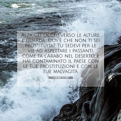 Picture 07 - Geremia 3:2 RIV - Alza gli occhi verso le alture, e guarda: - Bible Verse Picture