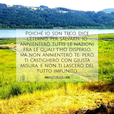 Picture 07 - Geremia 30:11 RIV - Poiché io son teco, dice l’Eterno, per - Bible Verse Picture
