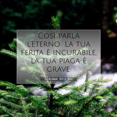 Picture 07 - Geremia 30:12 RIV - Così parla l’Eterno: La tua ferita è - Bible Verse Picture