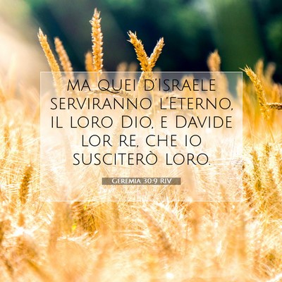 Picture 07 - Geremia 30:9 RIV - ma quei d’Israele serviranno l’Eterno, il - Bible Verse Picture
