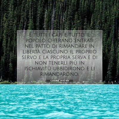 Picture 07 - Geremia 34:10 RIV - E tutti i capi e tutto il popolo ch’erano - Bible Verse Picture