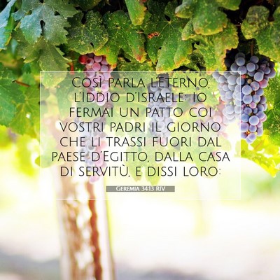 Picture 07 - Geremia 34:13 RIV - Così parla l’Eterno, l’Iddio d’Israele: Io - Bible Verse Picture