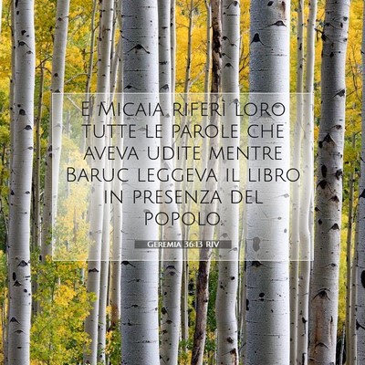 Picture 07 - Geremia 36:13 RIV - E Micaia riferì loro tutte le parole che aveva - Bible Verse Picture