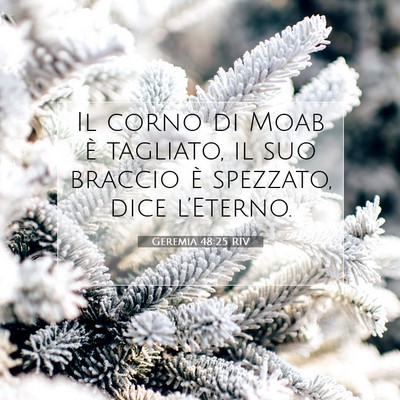 Picture 07 - Geremia 48:25 RIV - Il corno di Moab è tagliato, il suo braccio è - Bible Verse Picture