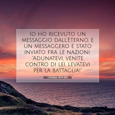 Picture 07 - Geremia 49:14 RIV - Io ho ricevuto un messaggio dall’Eterno, e un - Bible Verse Picture