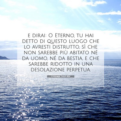 Picture 07 - Geremia 51:62 RIV - e dirai: O Eterno, tu hai detto di questo luogo - Bible Verse Picture