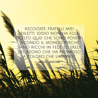 Picture 07 - Giacomo 2:5 RIV - Ascoltate, fratelli miei diletti: Iddio non ha - Bible Verse Picture