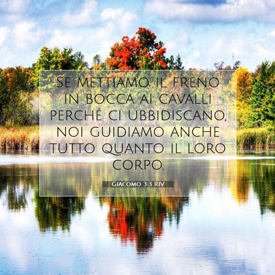 Picture 07 - Giacomo 3:3 RIV - Se mettiamo il freno in bocca ai cavalli perché - Bible Verse Picture