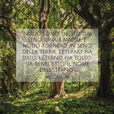 Picture 07 - Giobbe 1:21 RIV - “Nudo sono uscito dal seno di mia madre, e nudo - Bible Verse Picture
