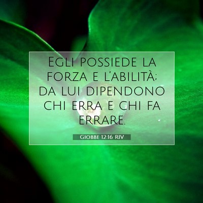 Picture 07 - Giobbe 12:16 RIV - Egli possiede la forza e l’abilità; da lui - Bible Verse Picture