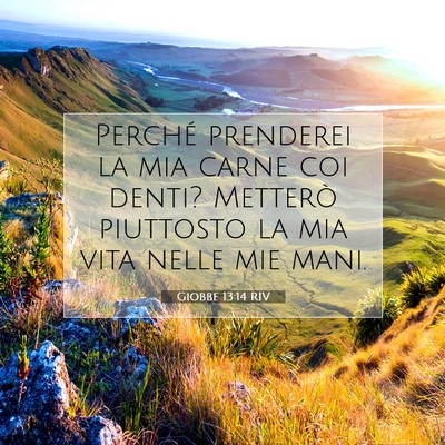 Picture 07 - Giobbe 13:14 RIV - Perché prenderei la mia carne coi denti? - Bible Verse Picture