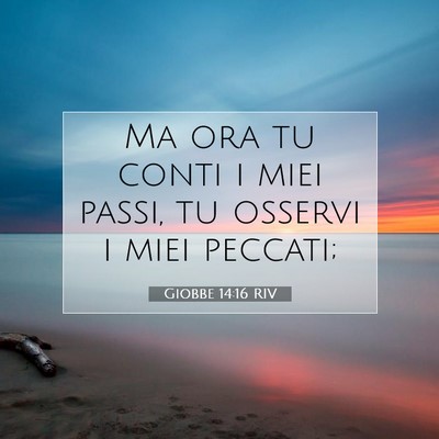Picture 07 - Giobbe 14:16 RIV - Ma ora tu conti i miei passi, tu osservi i miei - Bible Verse Picture