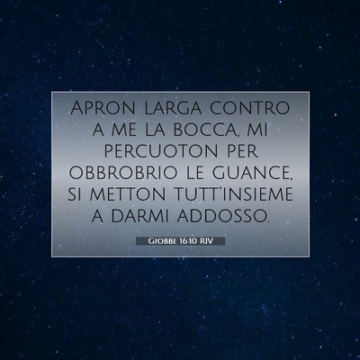 Picture 07 - Giobbe 16:10 RIV - Apron larga contro a me la bocca, mi percuoton - Bible Verse Picture