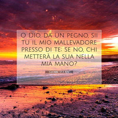 Picture 07 - Giobbe 17:3 RIV - O Dio, da’ un pegno, sii tu il mio mallevadore - Bible Verse Picture