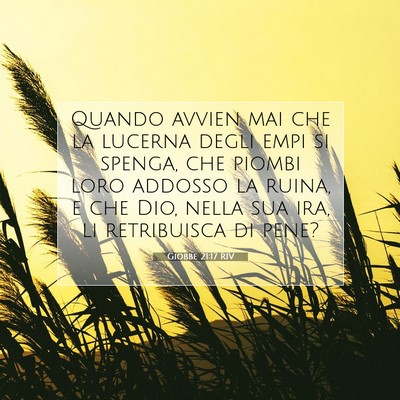 Picture 07 - Giobbe 21:17 RIV - Quando avvien mai che la lucerna degli empi si - Bible Verse Picture