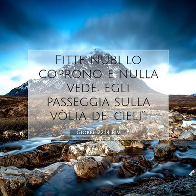 Picture 07 - Giobbe 22:14 RIV - Fitte nubi lo coprono e nulla vede; egli - Bible Verse Picture