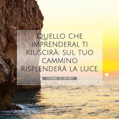 Picture 07 - Giobbe 22:28 RIV - Quello che imprenderai, ti riuscirà; sul tuo - Bible Verse Picture