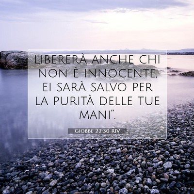 Picture 07 - Giobbe 22:30 RIV - libererà anche chi non è innocente, ei sarà - Bible Verse Picture