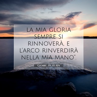 Picture 07 - Giobbe 29:20 RIV - la mia gloria sempre si rinnoverà, e l’arco - Bible Verse Picture
