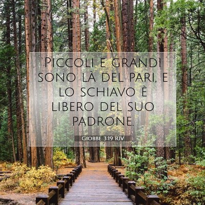 Picture 07 - Giobbe 3:19 RIV - Piccoli e grandi sono là del pari, e lo schiavo - Bible Verse Picture