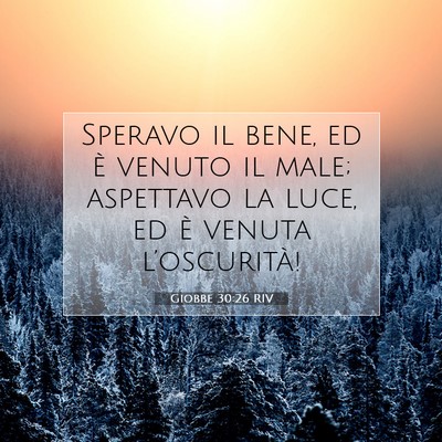 Picture 07 - Giobbe 30:26 RIV - Speravo il bene, ed è venuto il male; aspettavo - Bible Verse Picture