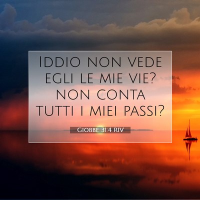 Picture 07 - Giobbe 31:4 RIV - Iddio non vede egli le mie vie? non conta tutti i - Bible Verse Picture