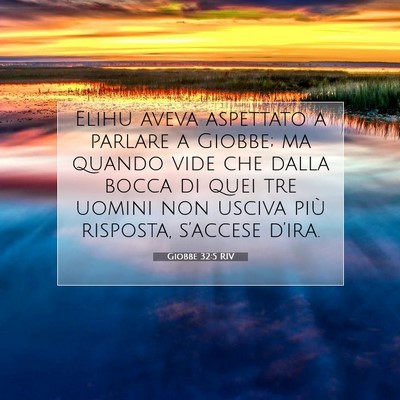 Picture 07 - Giobbe 32:5 RIV - Elihu aveva aspettato a parlare a Giobbe; ma - Bible Verse Picture