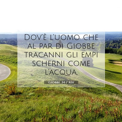 Picture 07 - Giobbe 34:7 RIV - Dov’è l’uomo che al par di Giobbe tracanni - Bible Verse Picture