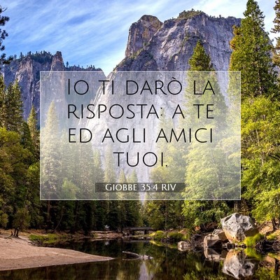 Picture 07 - Giobbe 35:4 RIV - Io ti darò la risposta: a te ed agli amici - Bible Verse Picture