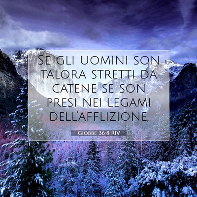 Picture 07 - Giobbe 36:8 RIV - Se gli uomini son talora stretti da catene se son - Bible Verse Picture