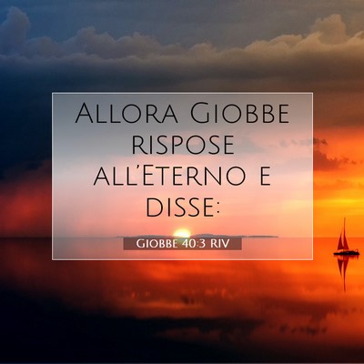 Picture 07 - Giobbe 40:3 RIV - Allora Giobbe rispose all’Eterno e - Bible Verse Picture