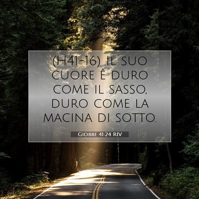Picture 07 - Giobbe 41:24 RIV - (H41-16) Il suo cuore è duro come il sasso, duro - Bible Verse Picture