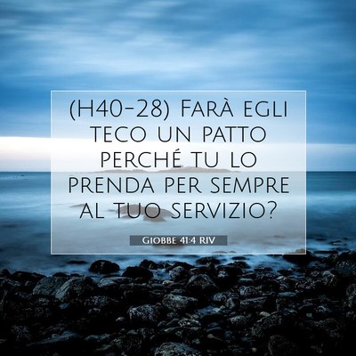 Picture 07 - Giobbe 41:4 RIV - (H40-28) Farà egli teco un patto perché tu lo - Bible Verse Picture
