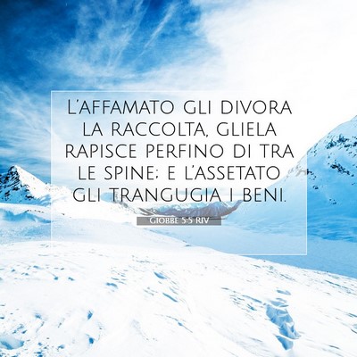Picture 07 - Giobbe 5:5 RIV - L’affamato gli divora la raccolta, gliela - Bible Verse Picture